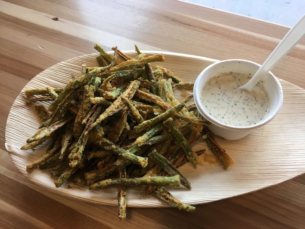 Cayenne-dusted okra fries at Pizza Karma in Eden Prairie.