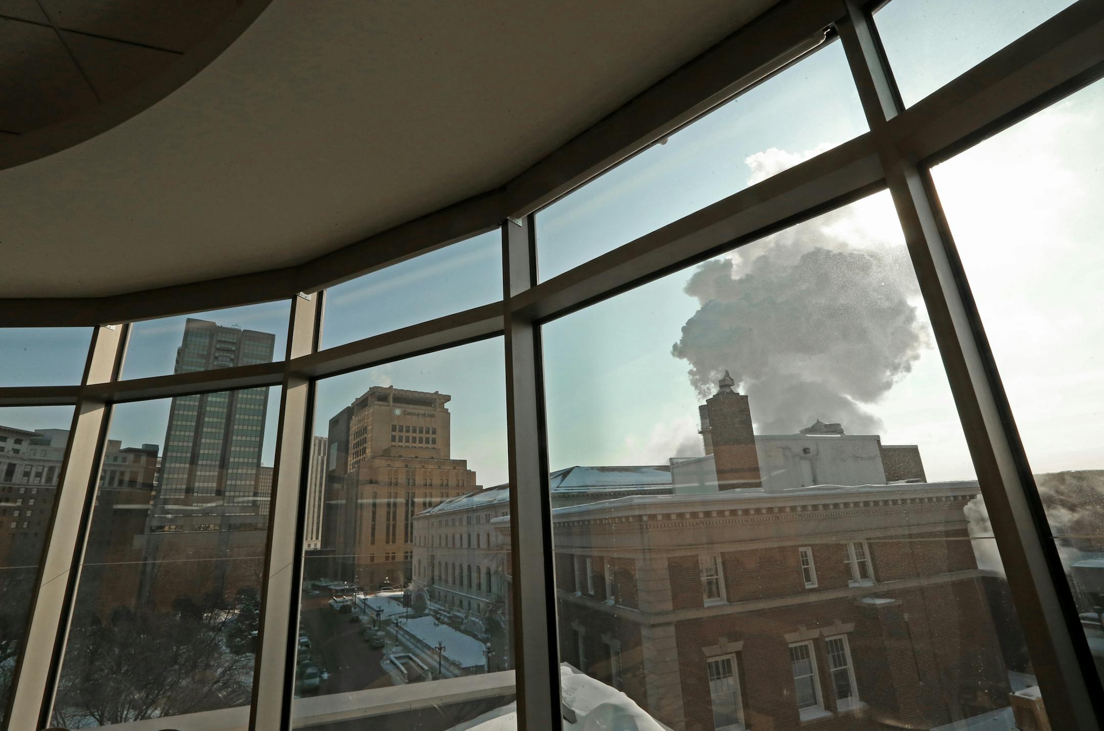 River Centre in St. Paul has an ambitious goal to reduce its carbon foot print. As part of that effort, they have installed high tech windows built by Sage Glass of Faribault in the board room. The glass lightens and dims by using a control panel, taking about 10 to 15 minutes to go from light to dark.] Bruce Bisping/Star Tribune bbisping@startribune.com