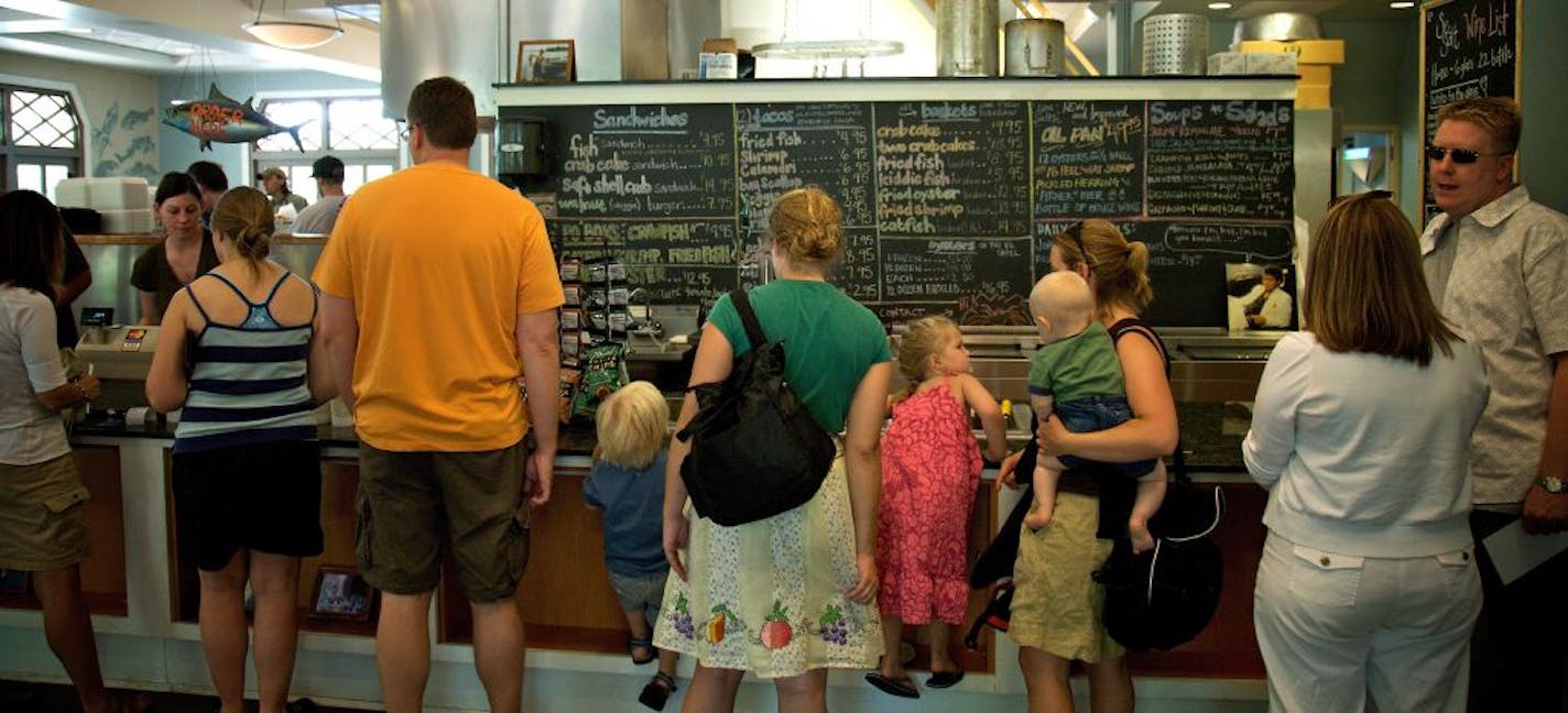 Lunch time is rush time at the Sea Salt Eatery in Minnehaha Park.