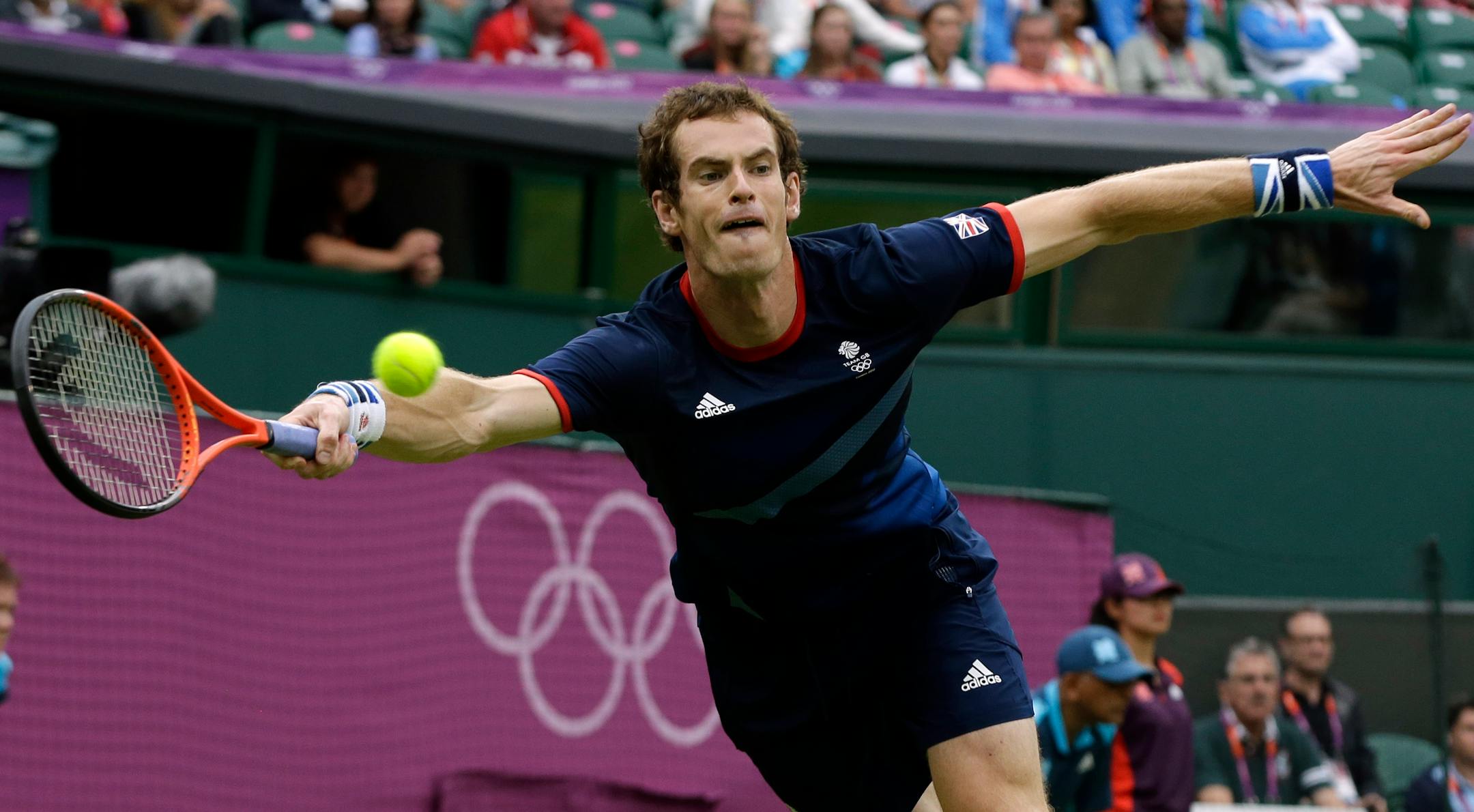 What's that we're seeing at Wimbledon? Colors. Andy Murray of Great Britain wore navy blue during his match against Jarkko Nieminen of Finland on Tuesday, and the All England Lawn Tennis Club sported some virbrant images, too.