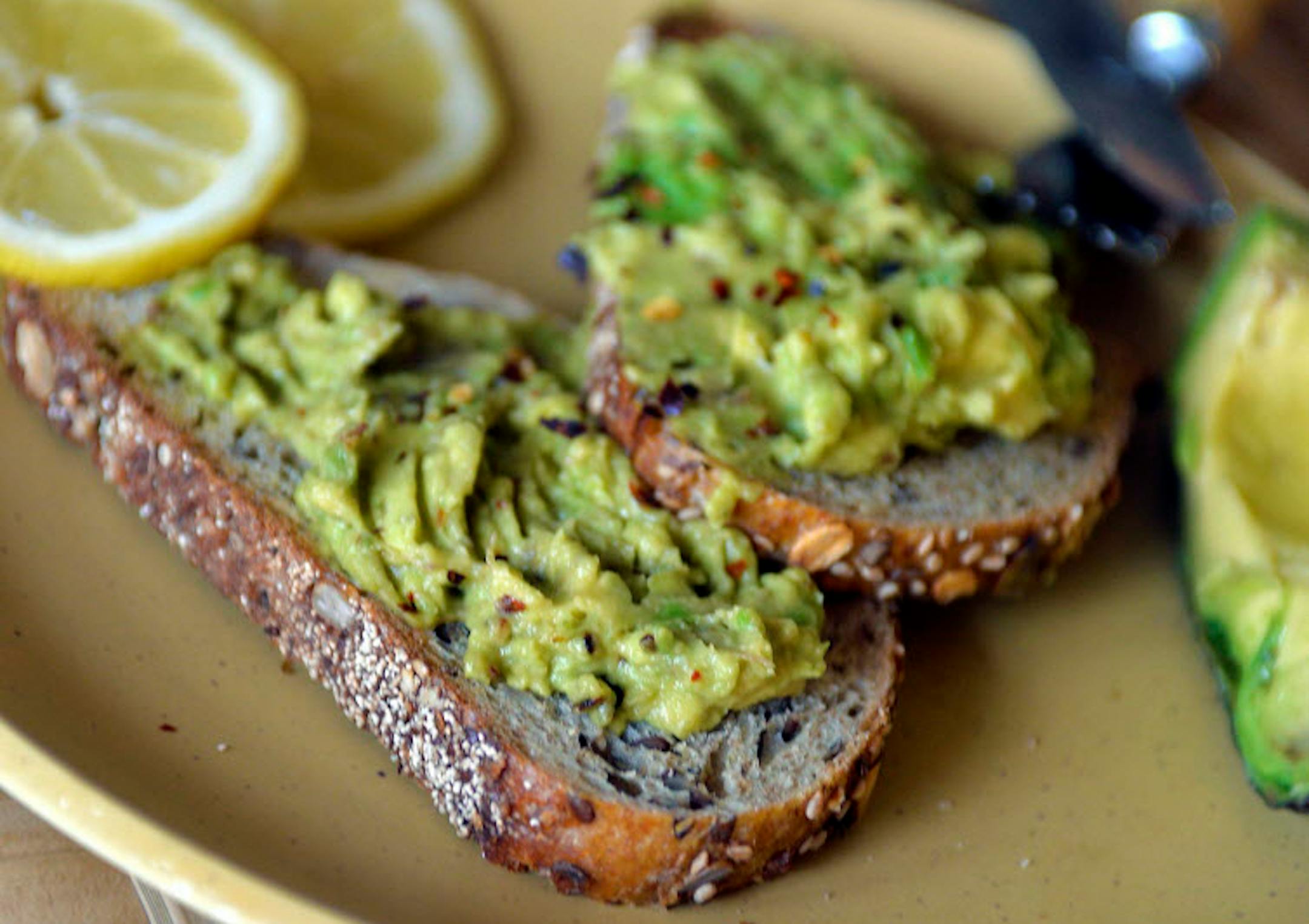 Avocado toast makes a healthful evening snack.