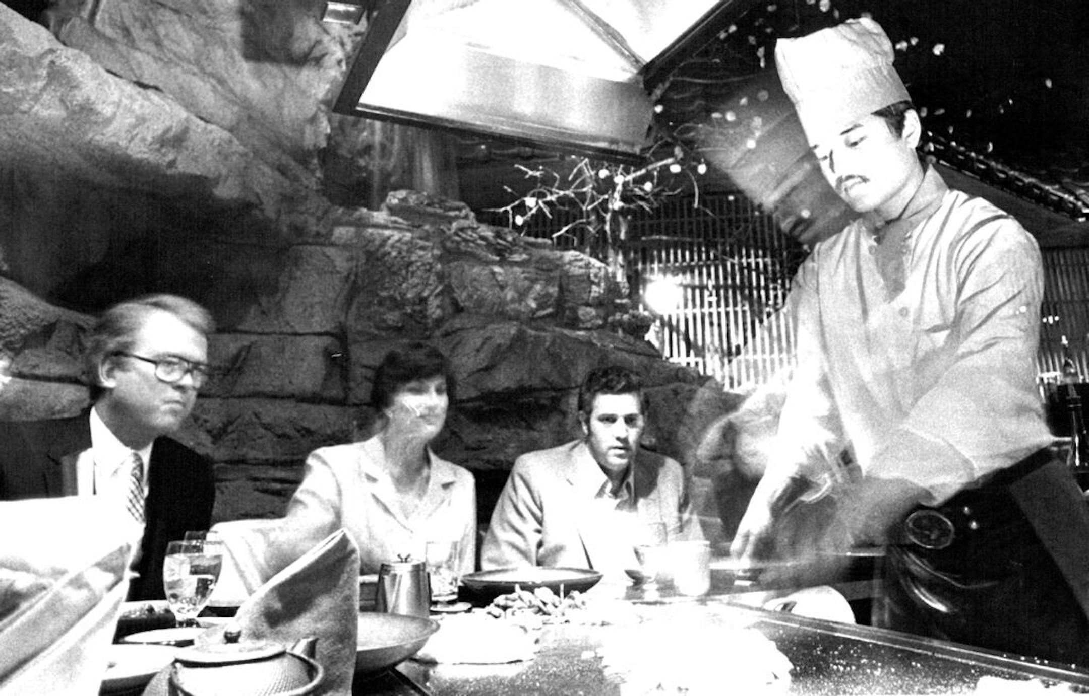 April 21, 1981 Ichiban Rest. for Siegland Tableside Preparations at the Ichiban Japanese Steak House 6:30 PM. We arrive at Ichiban Japanese Steak House, 1333 Nicollet Ave., Minneapolis, at the hour of our reservation. My dinner guests-three 14-year-olds-and I are shwon to a 10-seat, U-shaped teppanyaki table. Because we want to be able to see one another as we talk, we choose four seats on the curve, leaving two vacant on one end and four on the other. April 24, 1981 Stormi Greener , Minneapolis