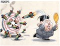 Sack cartoon: Kim Jong Un's missile test strategy