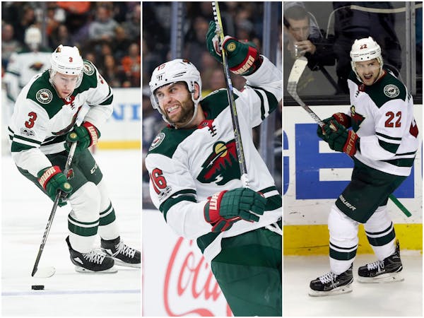 Wild players (left to right) Charlie Coyle, Jason Zucker and Nino Niederreiter are among some of the most likely to be traded as the team explores its