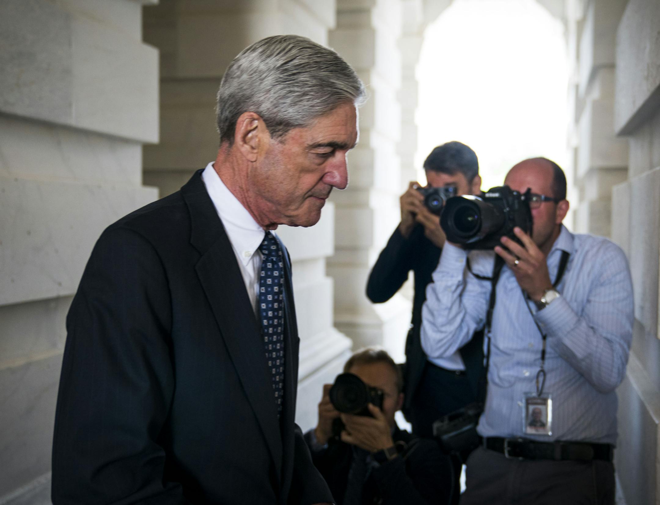 FILE -- Robert Mueller, the Justice Department’s special counsel, at the Capitol in Washington, June 21, 2017. Senior FBI officials who helped investigate Donald Trump’s presidential campaign last year told a colleague that Hillary Clinton “just has to win” and described a potential Trump victory as “terrifying,” according to texts released Dec. 12. (Doug Mills/The New York Times)