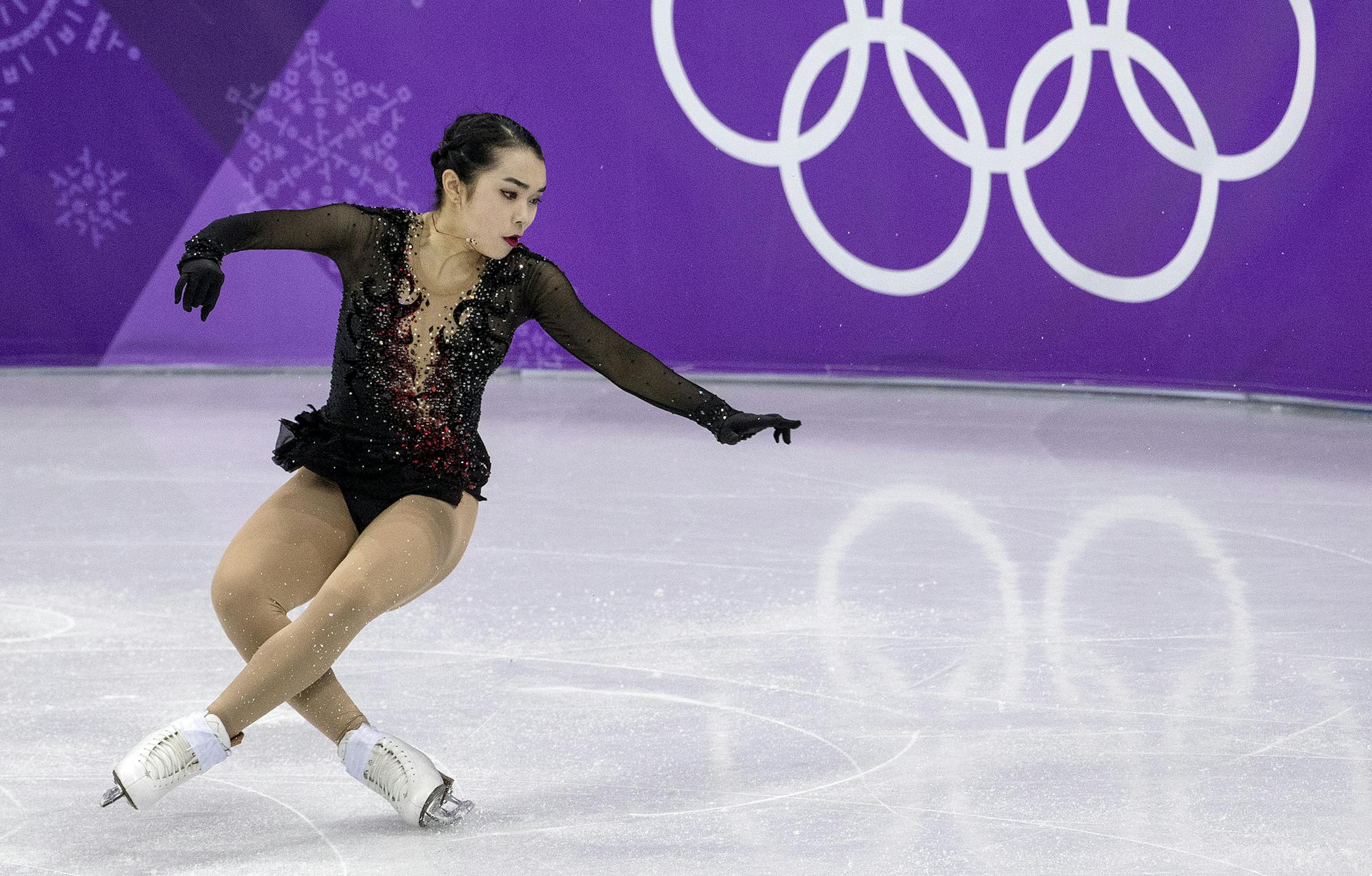 Karen Chen of the USA stumbled during her program on Friday. ] CARLOS GONZALEZ ï cgonzalez@startribune.com - February 23, 2018, South Korea, 2018 Pyeongchang Winter Olympics, Women's Single Skating Free Skating, Gangneung Ice Arena