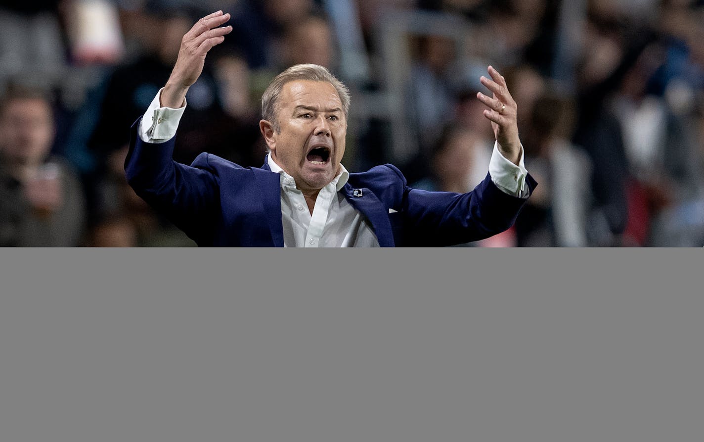 Minnesota United FC coach Adrian Heath (shown in a 2019 match vs. Sporting Kansas City) sent four substitutes into Saturday's 3-1 loss at FC Dallas after halftime and removed his entire attacking four front.