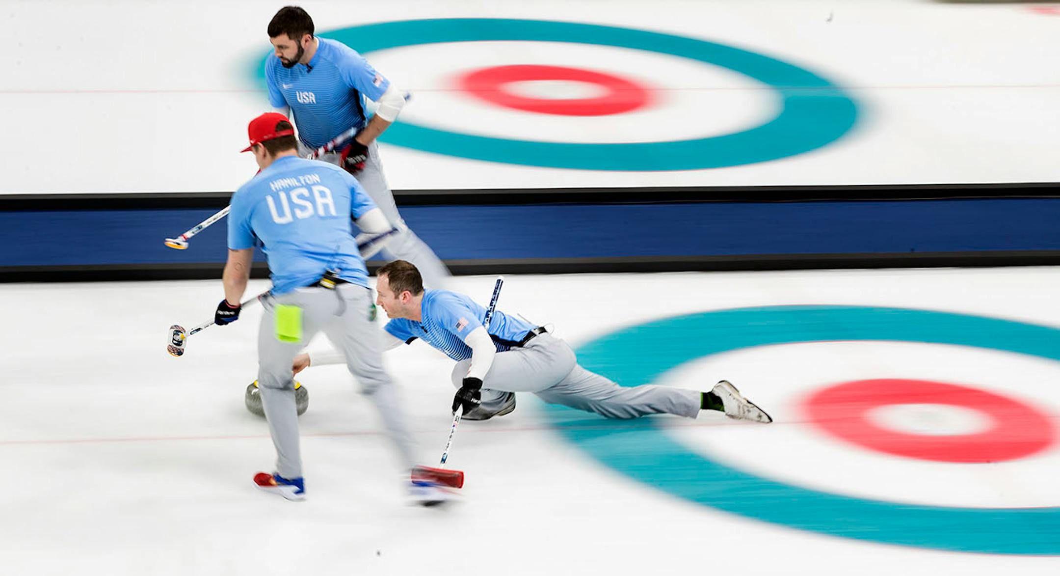 Tyler George delivered the rock. USA beat Sweden 10-7 at Gangneung Curling Centre on Saturday to win the Gold medal.