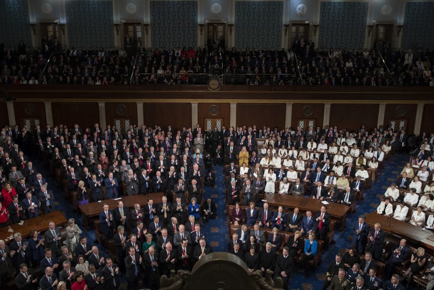 Lawmakers attend Donald Trump delivers his State of the Union address, in the House Chamber of the Capitol in Washington, Feb. 5, 2019.