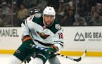 Minnesota Wild left wing Jordan Greenway skates during the third period of an NHL hockey game against the Los Angeles Kings Saturday, March 7, 2020, i
