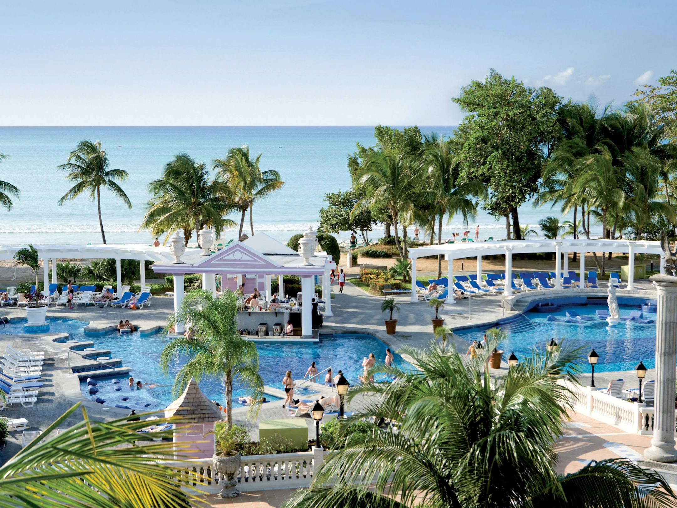 The Riu Palace Tropical Bay Resort all-inclusive in Negril has swimming pools, restaurants, a spa and entertainment for all ages, and is adjacent to the tranquil Bloody Bay beach. Tourism is Jamaica&#xed;s No. 1 industry. Illustrates JAMAICA (category t), by Steve Jermanok, special to The Washington Post. Moved Tuesday, Oct. 18, 2011. (MUST CREDIT: Riu Palace Tropical Bay Resort)