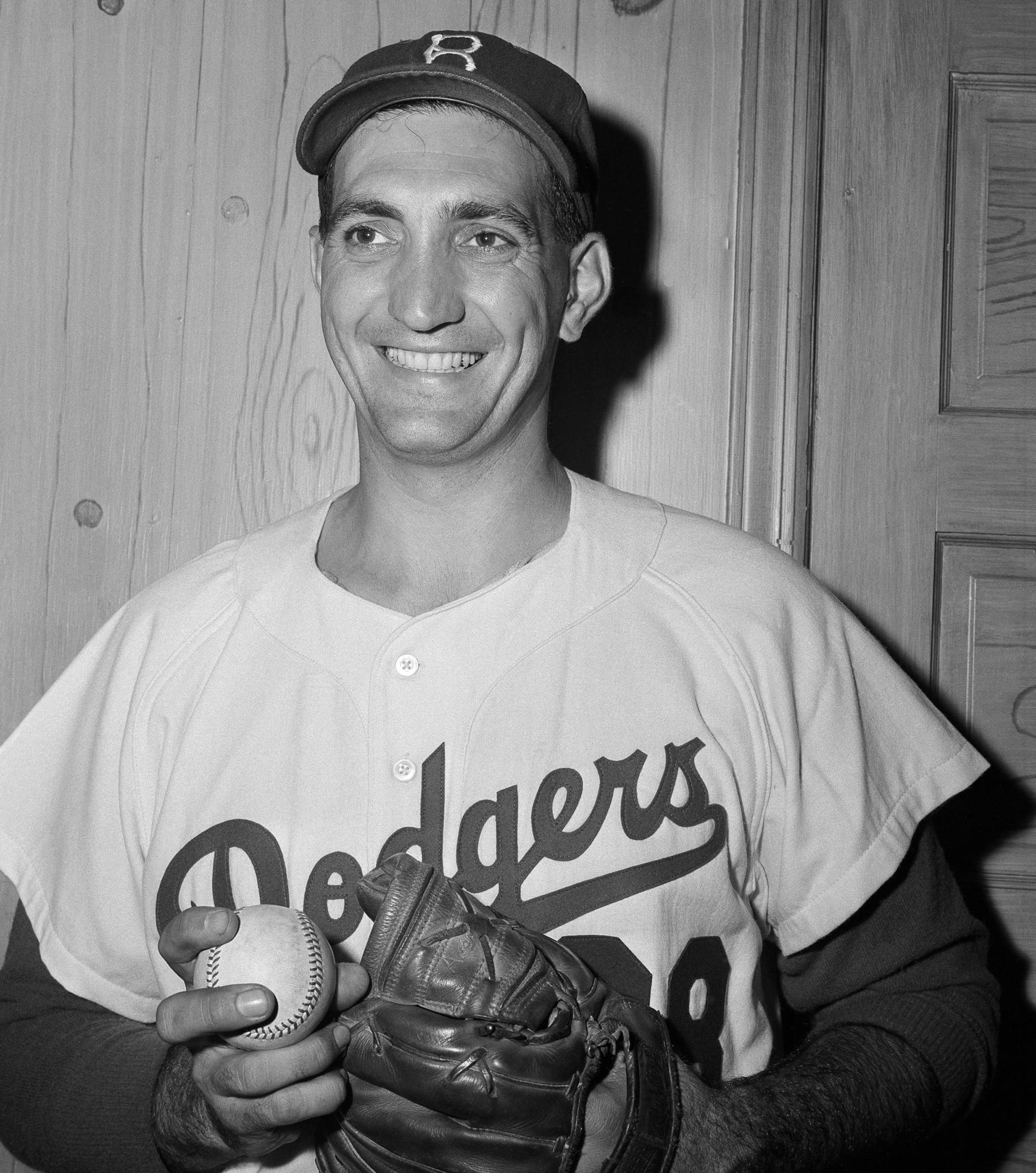 FILE - This is a Sept. 2, 1956, file photo showing Brooklyn Dodgers pitcher Ralph Branca. Branca, the Dodgers pitcher who gave up the home run dubbed the "Shot Heard 'Round the World," has died at the age of 90. His son-in-law Bobby Valentine, a former major league manager, says Branca died Wednesday, Nov. 23, 2016, at a nursing home in Rye, New York.(AP Photo/File)