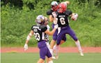 North players celebrated a touchdown late in Saturday’s all-star football game in Collegeville, Minn.