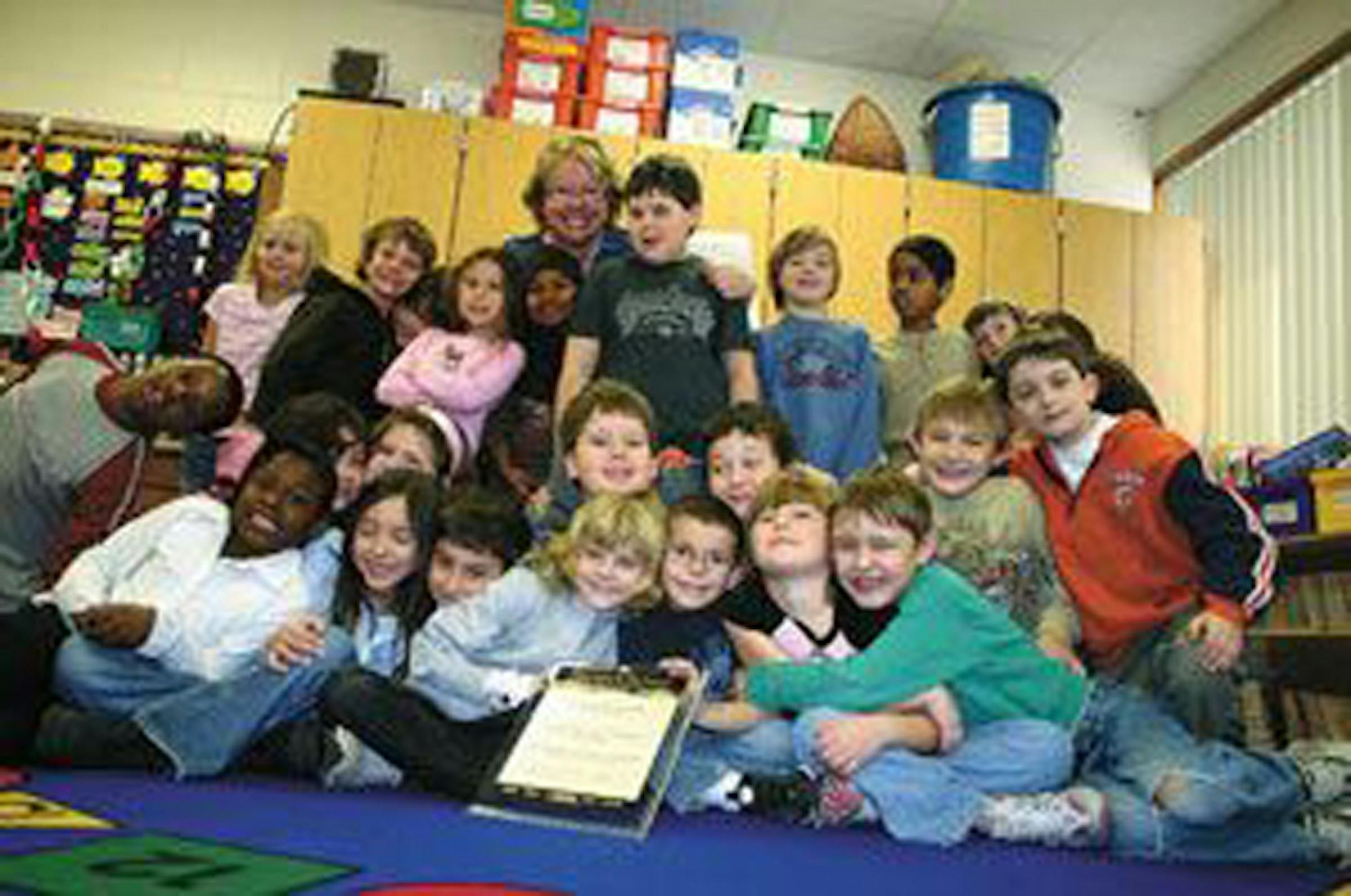 Deb Boros and her Mississippi Elementary second-graders. The Anoka-Hennepin school is in Coon Rapids.