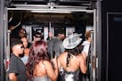 Beyoncé concertgoers board the Metro train in Houston on Sept. 24, 2023.