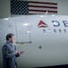Delta Air Lines executive Vice President of flying operations, greeted employees as they celebrated its 10-year anniversary of the Northwest merger (t
