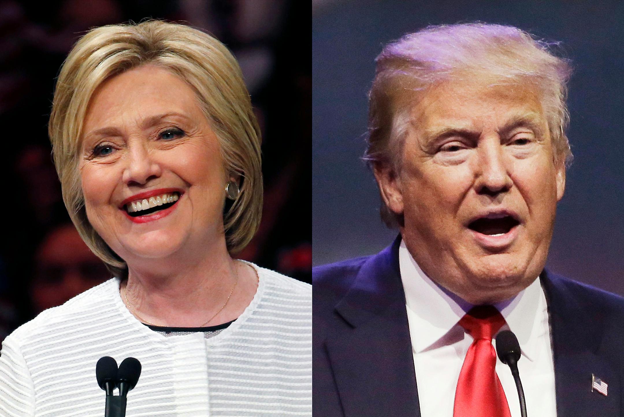 Democratic presidential candidate Hillary Clinton and Republican presidential candidate Donald Trump