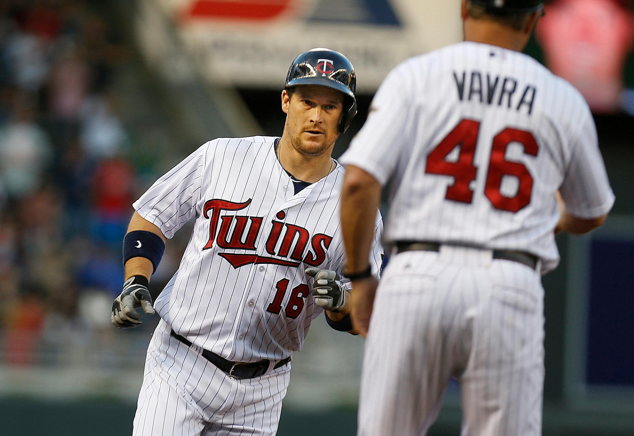 Josh Willingham was congratulated by third base coach Joe Vavra after he homered in the second inning against Cleveland on Tuesday night.
