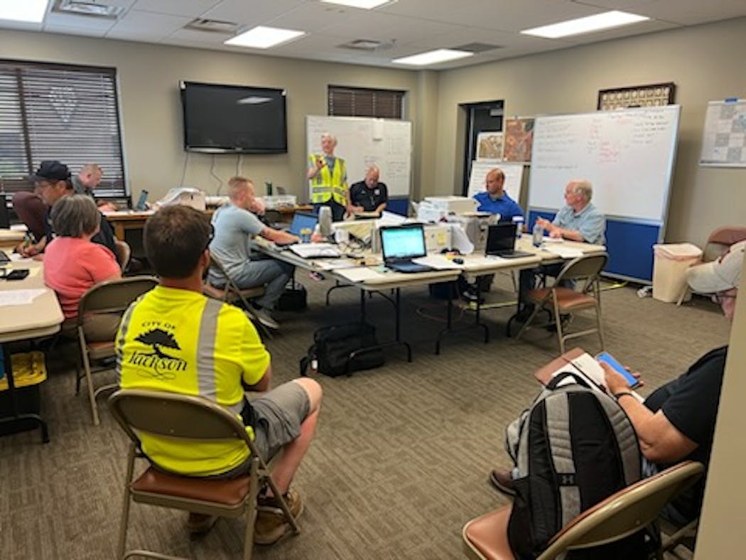 The All Hazards Incident Management Team's command center in Jackson, Minn.