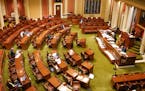 The House floor was mostly empty on Sunday, the final day of the regular Minnesota legislative session, as votes were cast by a roll call vote.