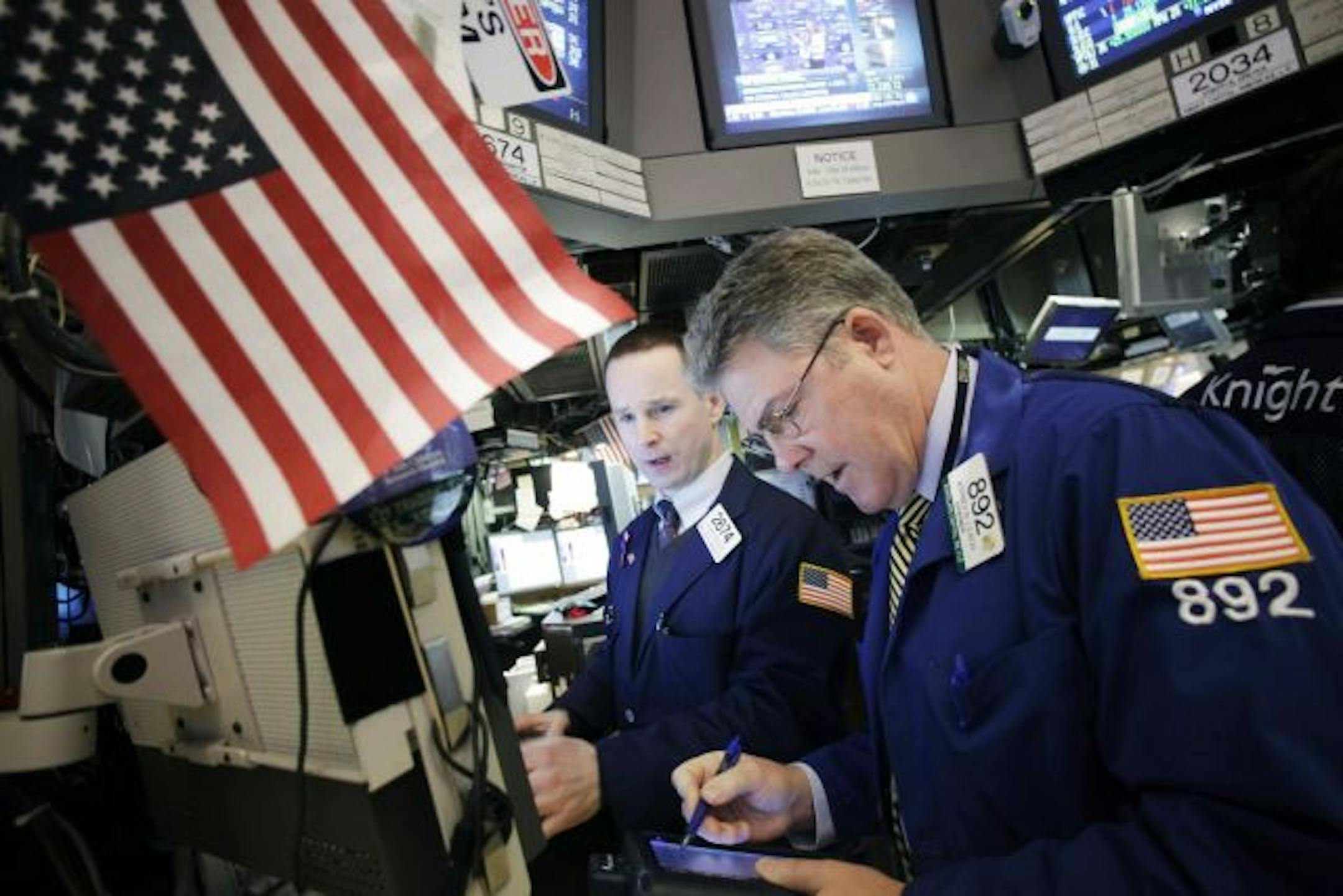 The New York Stock Exchange on the day the NYSE and Deutsche Boerse announced that they plan to merge. The Dow ended the session at 12,226.64, only the third day this month it closed lower.
