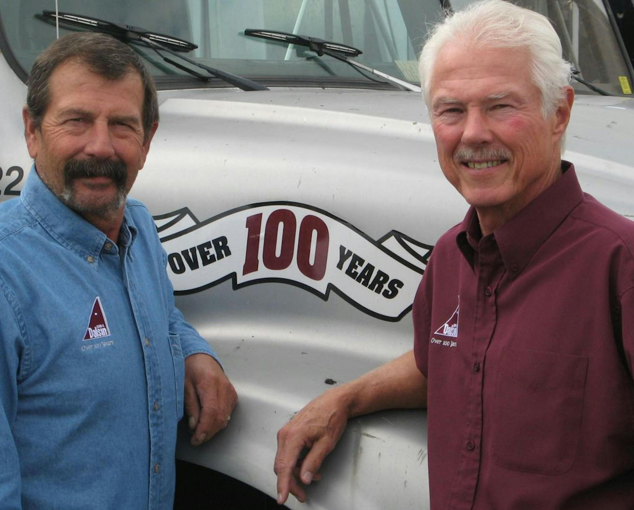Robert Dalsin, right, president of Dalsin Roofing and Sheet Metal with Doug Spoden, a 28-year construction employee and senior manager.