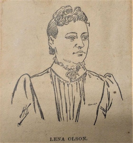 A newspaper engraving of murder victim Lena Olson.