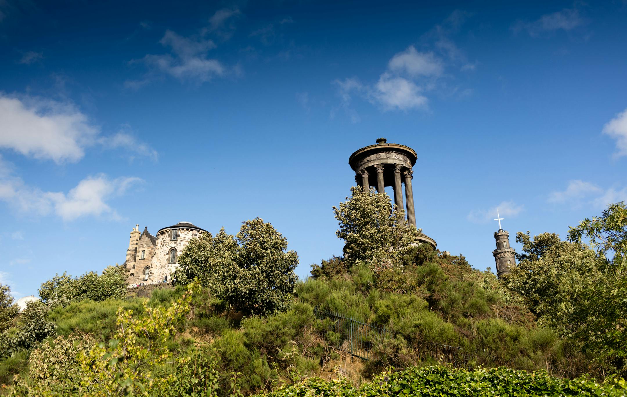 A view of the famous landmarks atop Calton Hill.