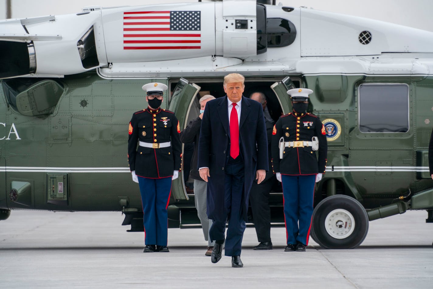 President Trump on Tuesday showed no contrition or regret for instigating the mob that stormed the Capitol, saying that his remarks to a rally beforehand were "totally appropriate."