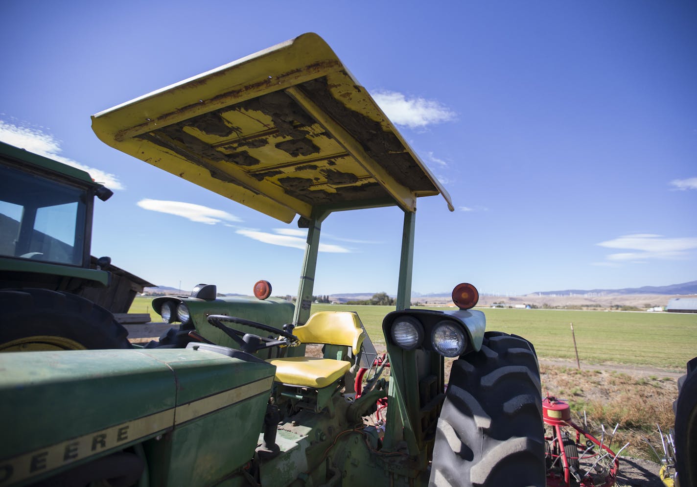 Several tractors on jack Wheatley's hay farm have rollover protection on them. Photographed on Thursday, August 20, 2015, in Thorp, Wash. ] RENEE JONES SCHNEIDER &#x2022; reneejones@startribune.com