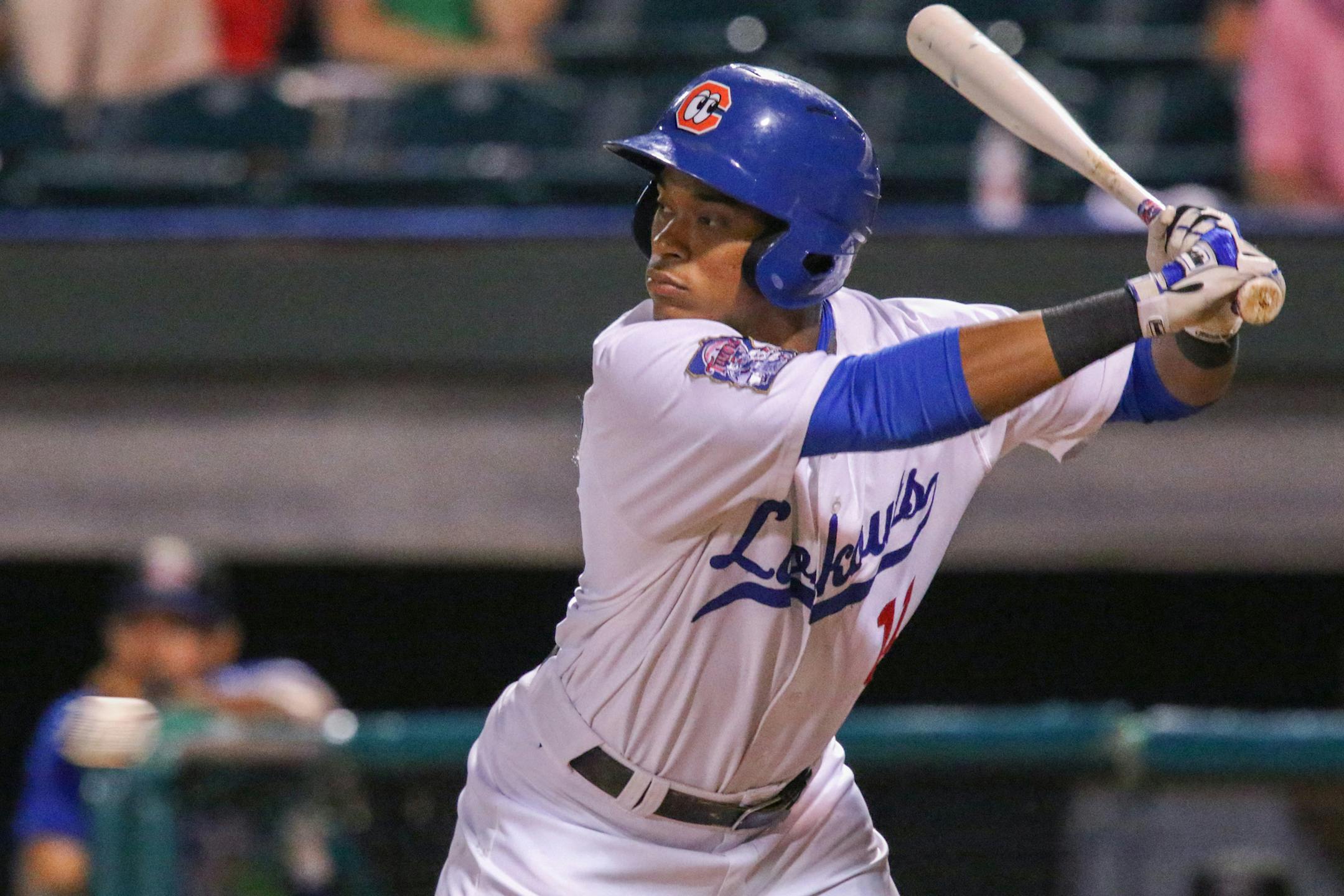 Photo by Dan Henry - Chattanooga Lookouts shortstop Jorge Polanco #11 bats while playing the Biloxi Shuckers at AT&T Field in Chattanooga, Tenn., on Thursday, May 28, 2015. ORG XMIT: MIN1506010934230247