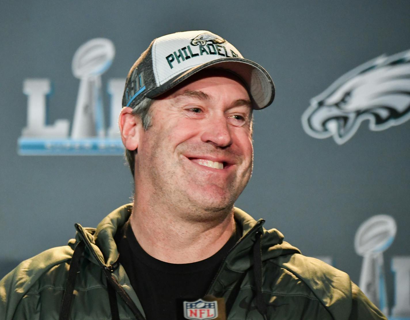 Philadelphia Eagles coach Doug Pederson spoke at a press conference for Super Bowl LII on Wednesday.