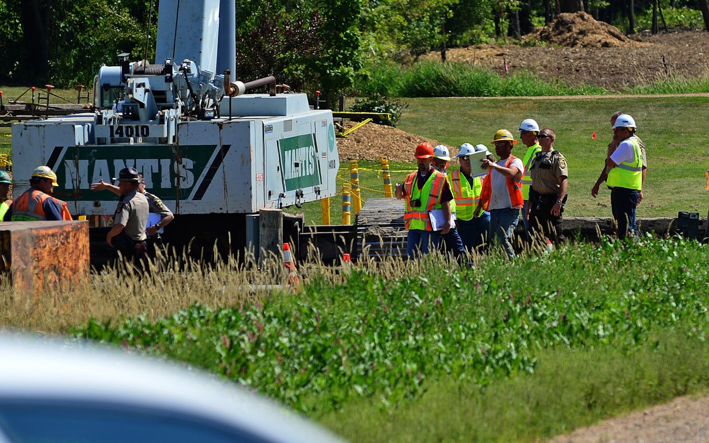 One man was killed and another was injured Wednesday morning while working on the CapX2020 power line construction project near New Prague in Scott County, authorities said.