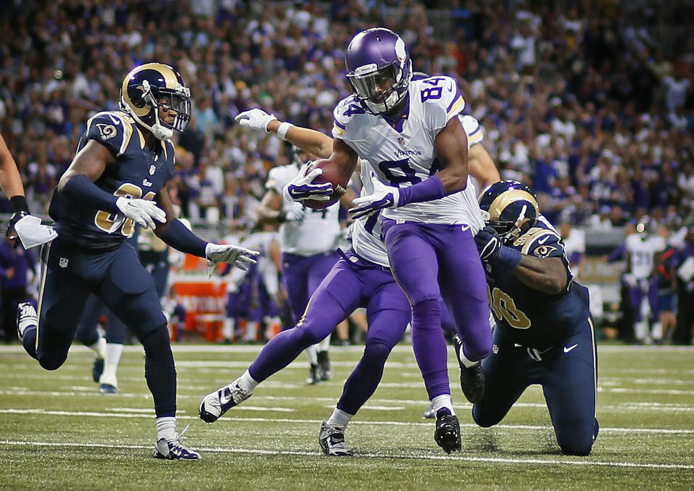 Vikings Cordarrelle Patterson breaks free for a 67 Yard TD in the 3rd Quarter, giving the Vikings a 20-3 lead in the game.