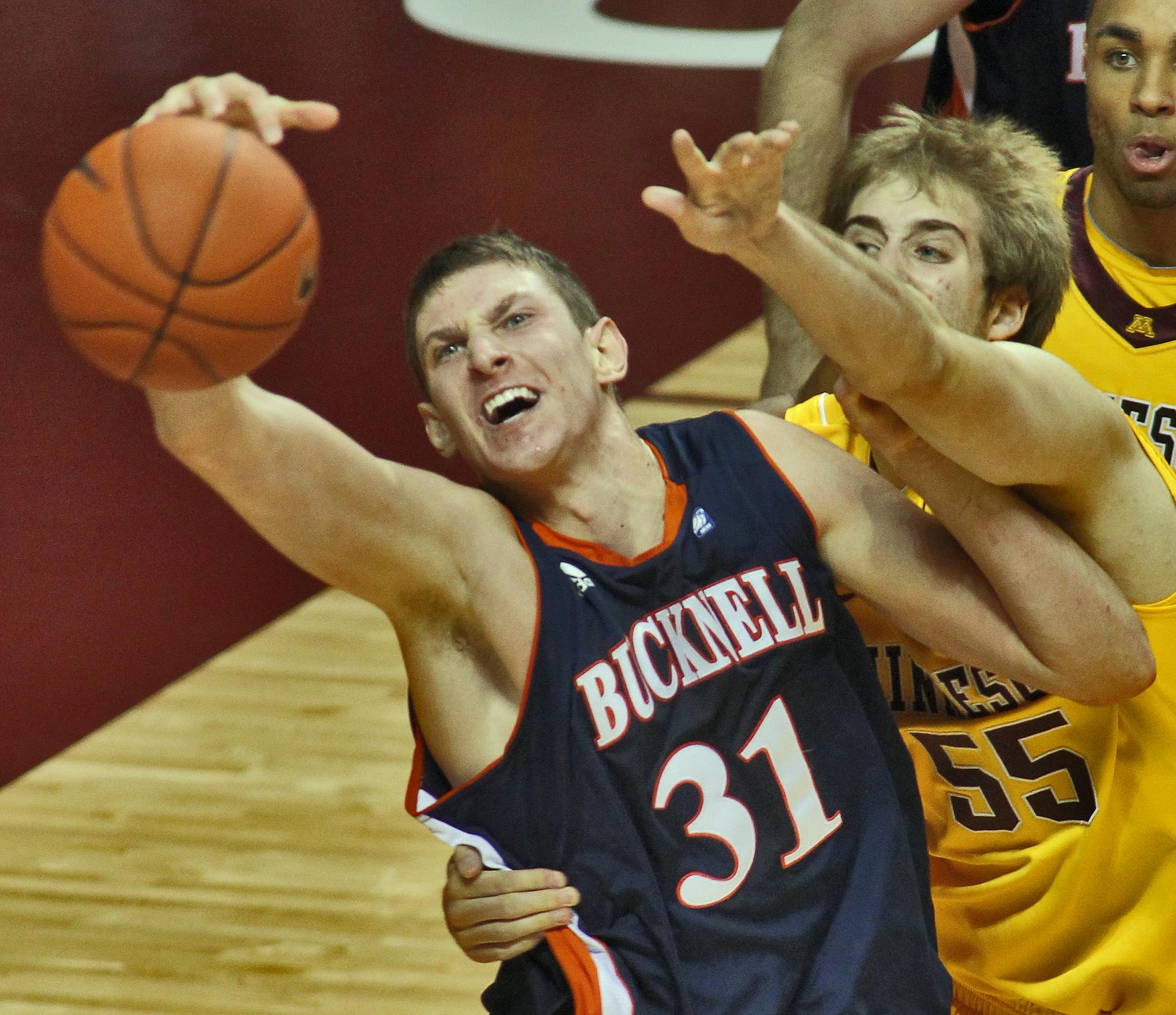 Bucknell&#x2019;s Mike Muscala (31), from Roseville, became the first Patriot Leaguer to win the Player of the Year, Defensive Player of the Year and Scholar-Athlete of the Year in the same season.
