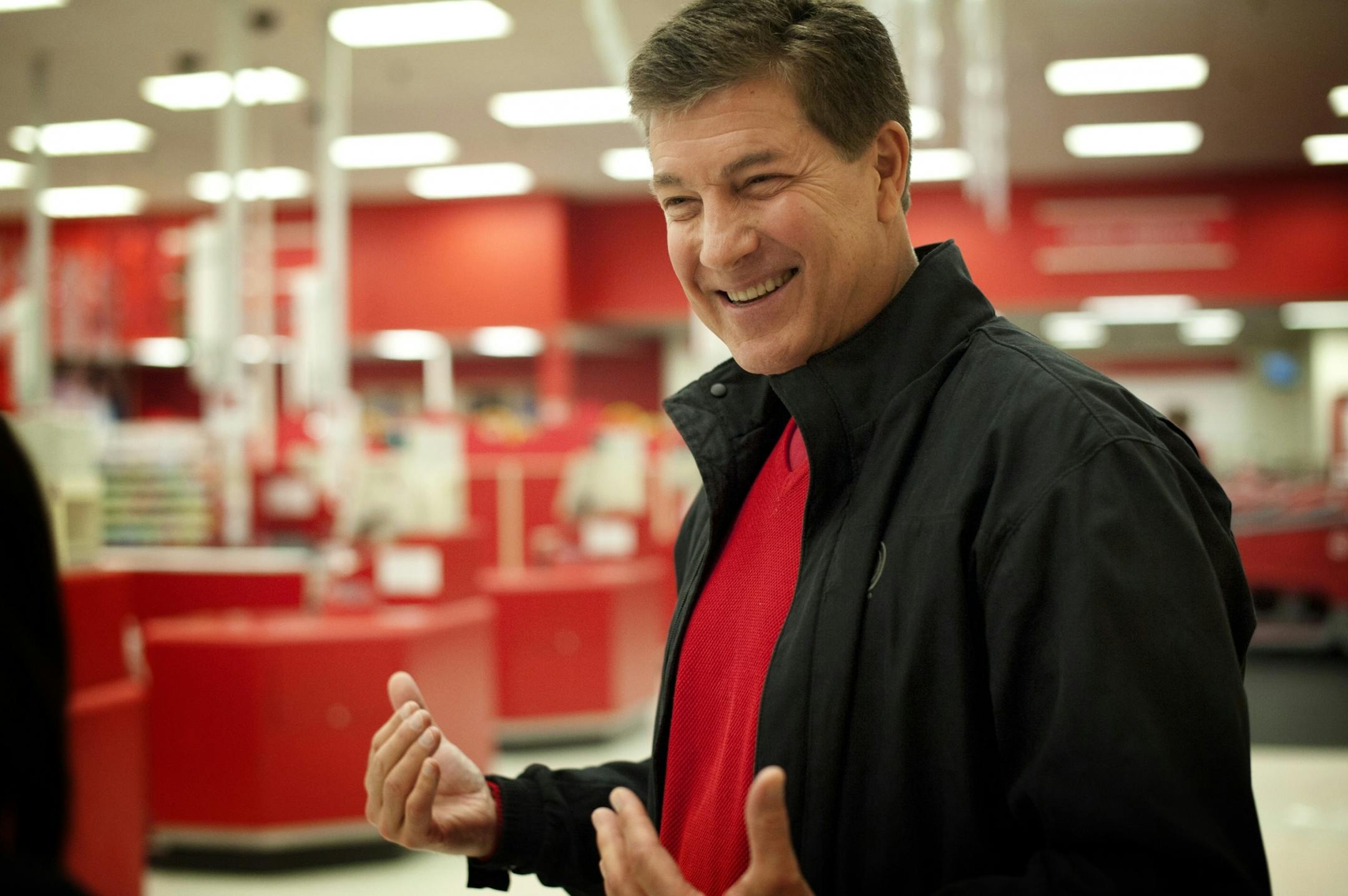 Target CEO Gregg Steinhafel was in the Bloomington Target store to watch the Black Friday crowds come through the door.
