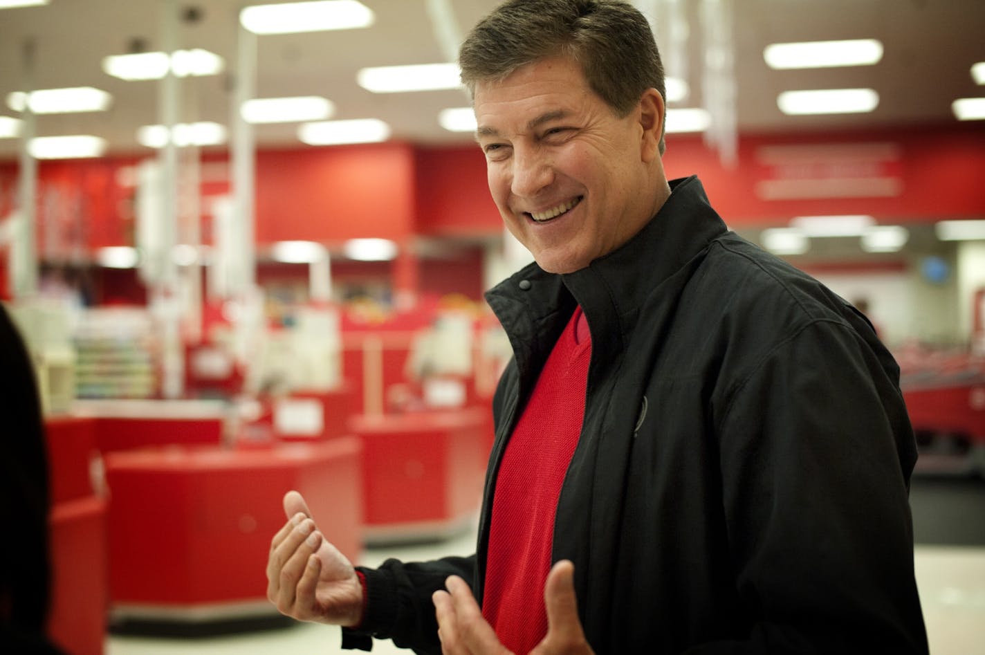 Target CEO Gregg Steinhafel was in the Bloomington Target store to watch the Black Friday crowds come through the door.