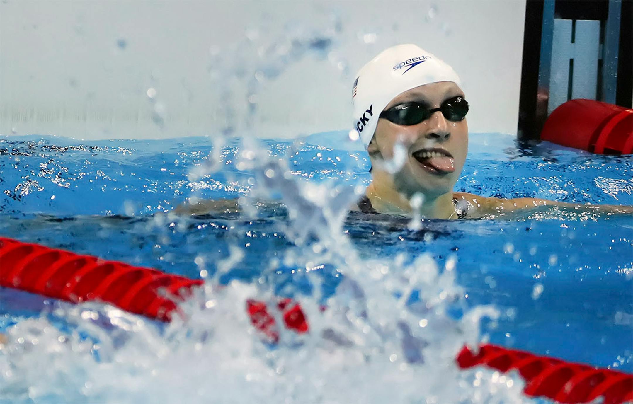 USA's Katie Ledecky set an Olympic record in the 400mm freestyle during the preliminary heats Sunday afternoon, but by the look on her face you could see she was hoping for a new world record.