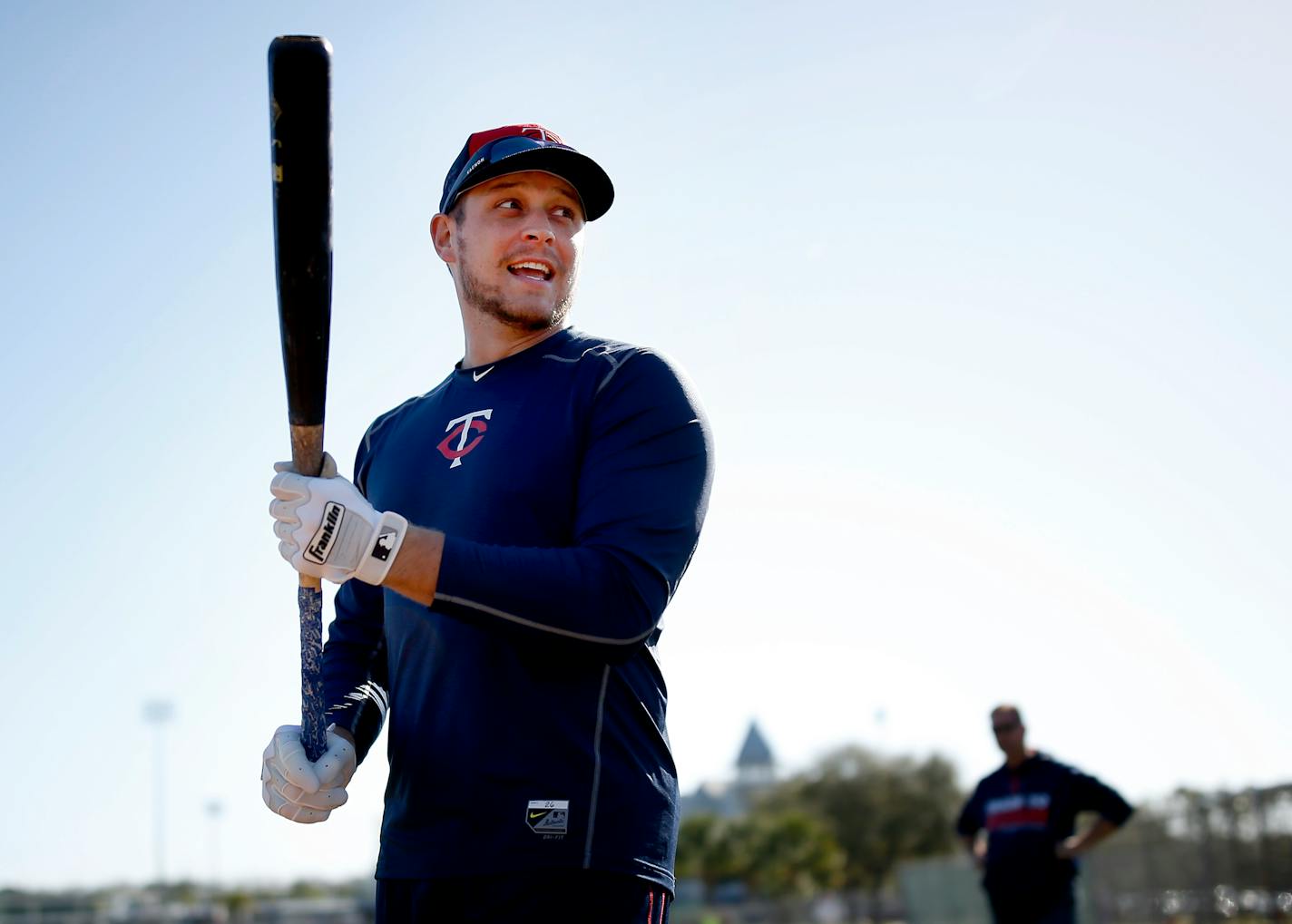 Ryan Sweeney prepared to take batting practice during spring training.