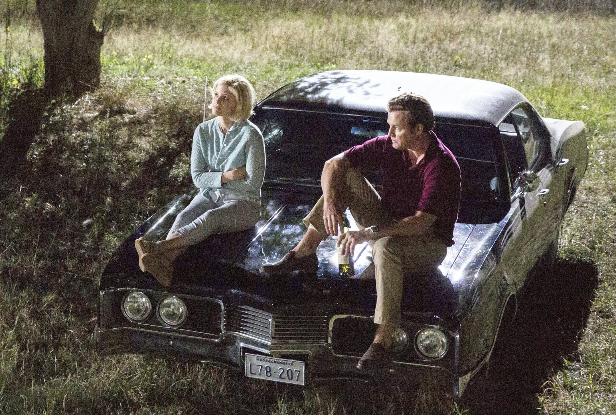 This image released by Entertainment Studios shows Kate Mara as Mary Jo Kopechne, left, and Jason Clarke as Ted Kennedy in a scene from "Chappaquiddick." (Claire Folger/Entertainment Studios via AP) ORG XMIT: MIN2018041115195448