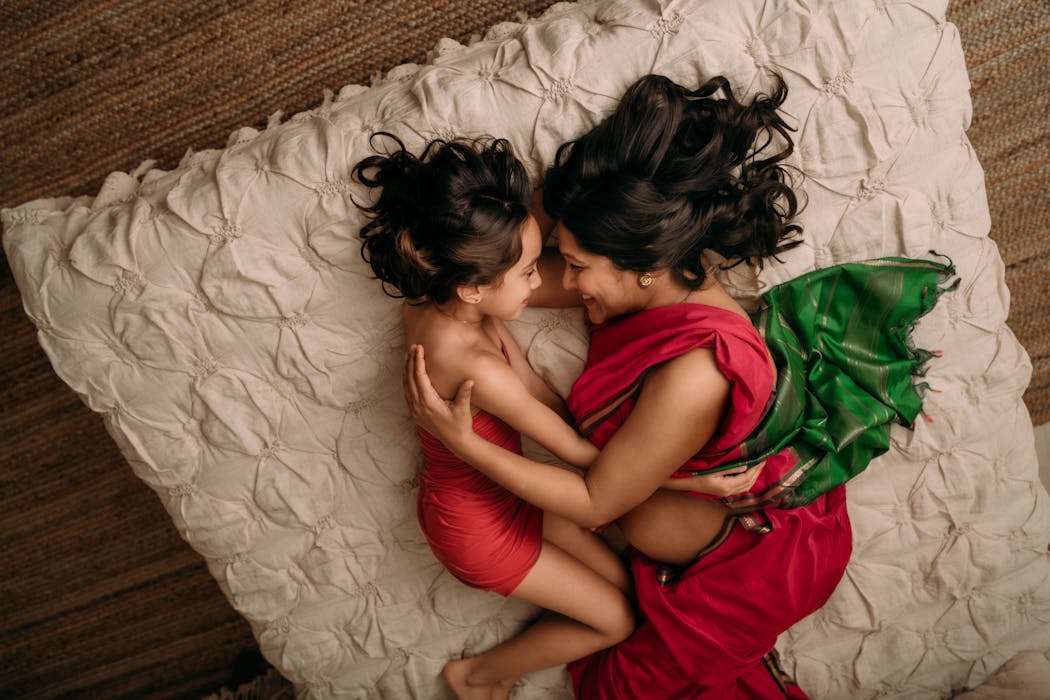 Friends remember Radhika Lal Snyder as a patient, loving mom. Earlier this year, when she was about eight months pregnant with her son, she and her daughter cuddled for a photo shoot.