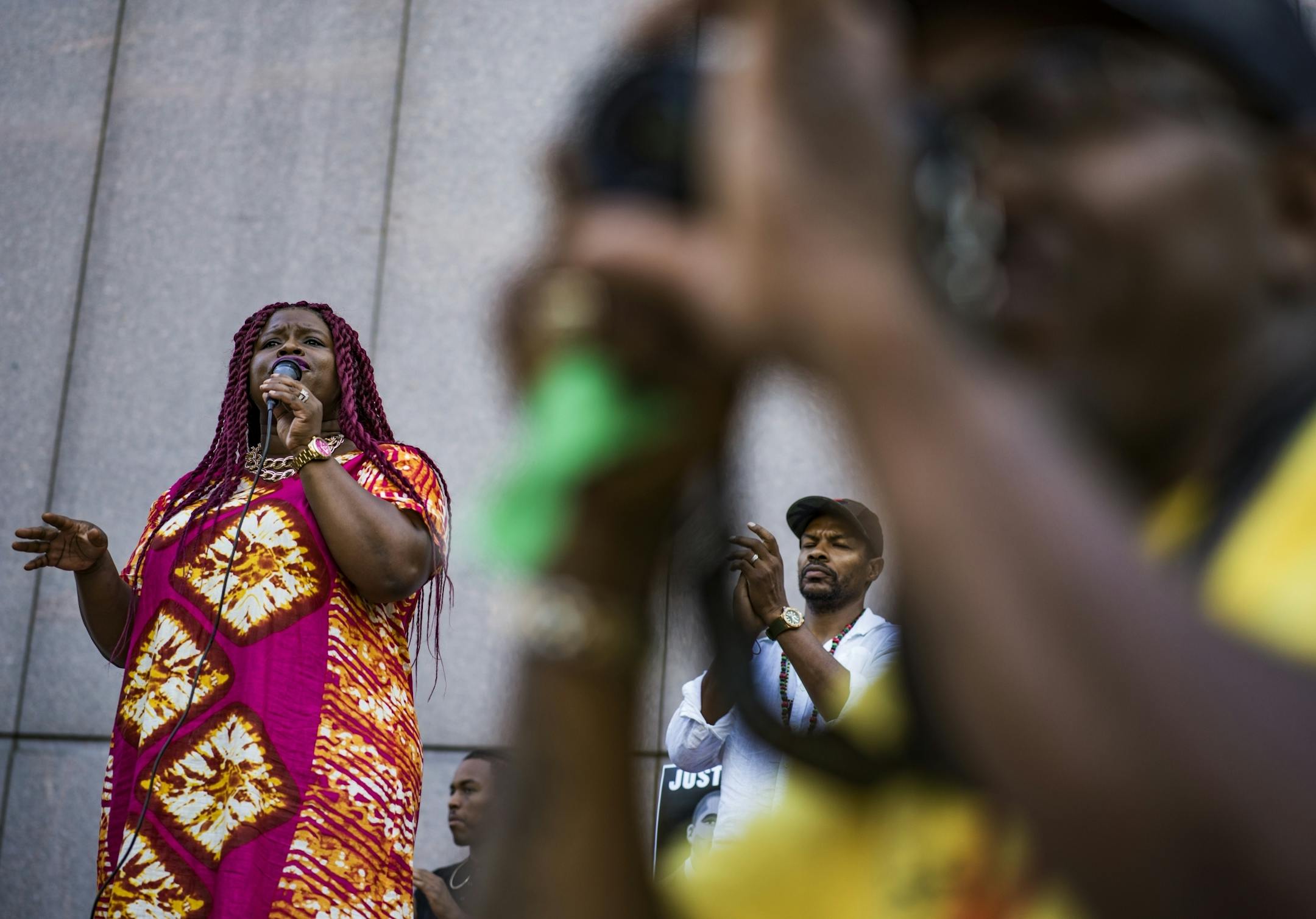 Nekima Levy-Pounds spoke out against the killing of Thurman Blevins.
