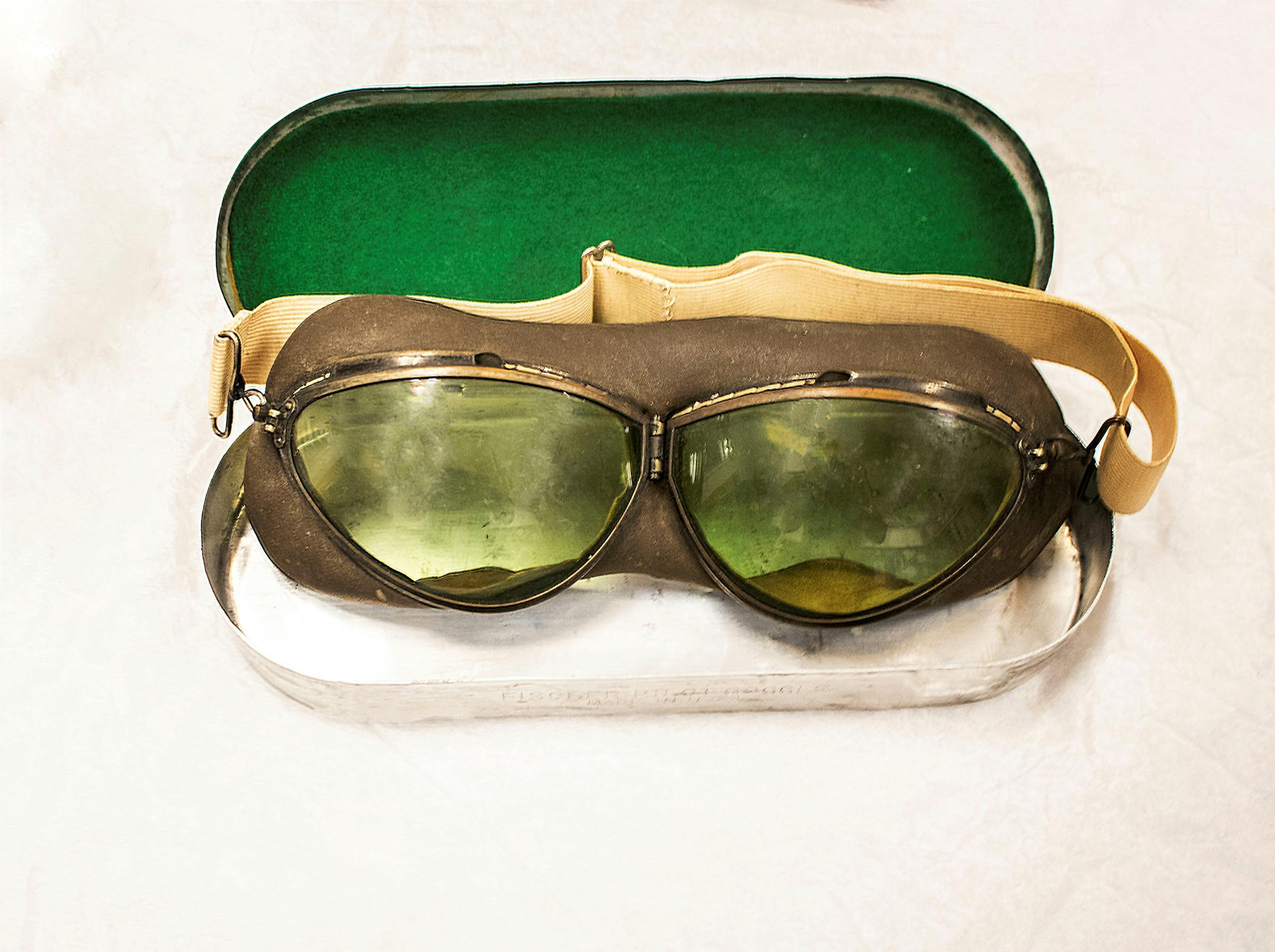 This pair of goggles worn by aviator Charles Lindbergh was purchased at auction by the Minnesota Historical Society.