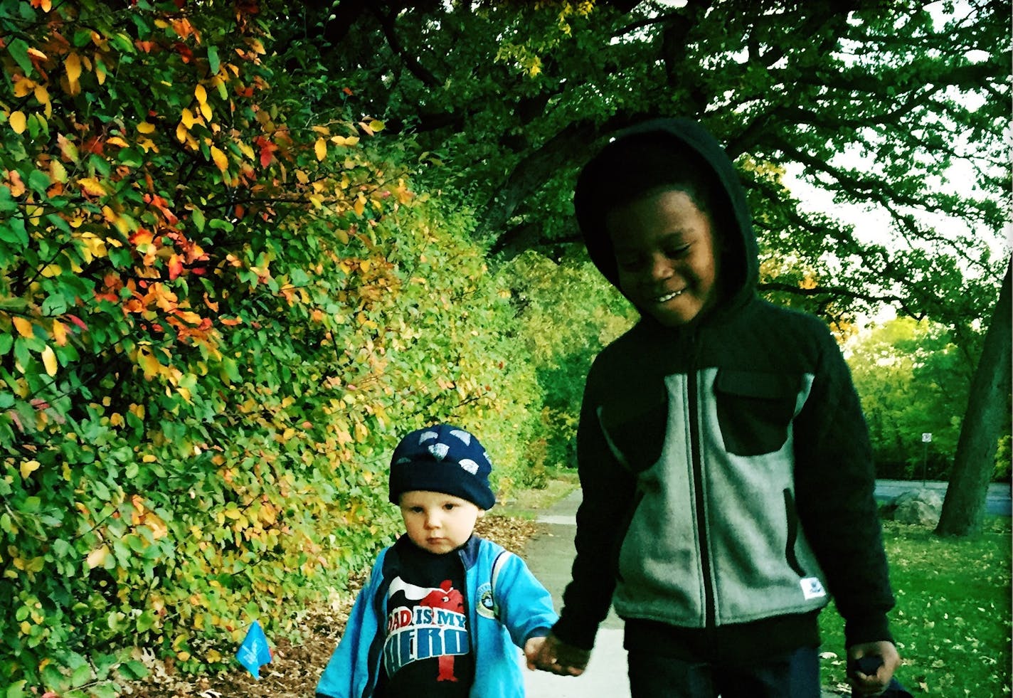 Kyndell Harkness' son, William, right, will encounter harsh realities about racism as he grows up.