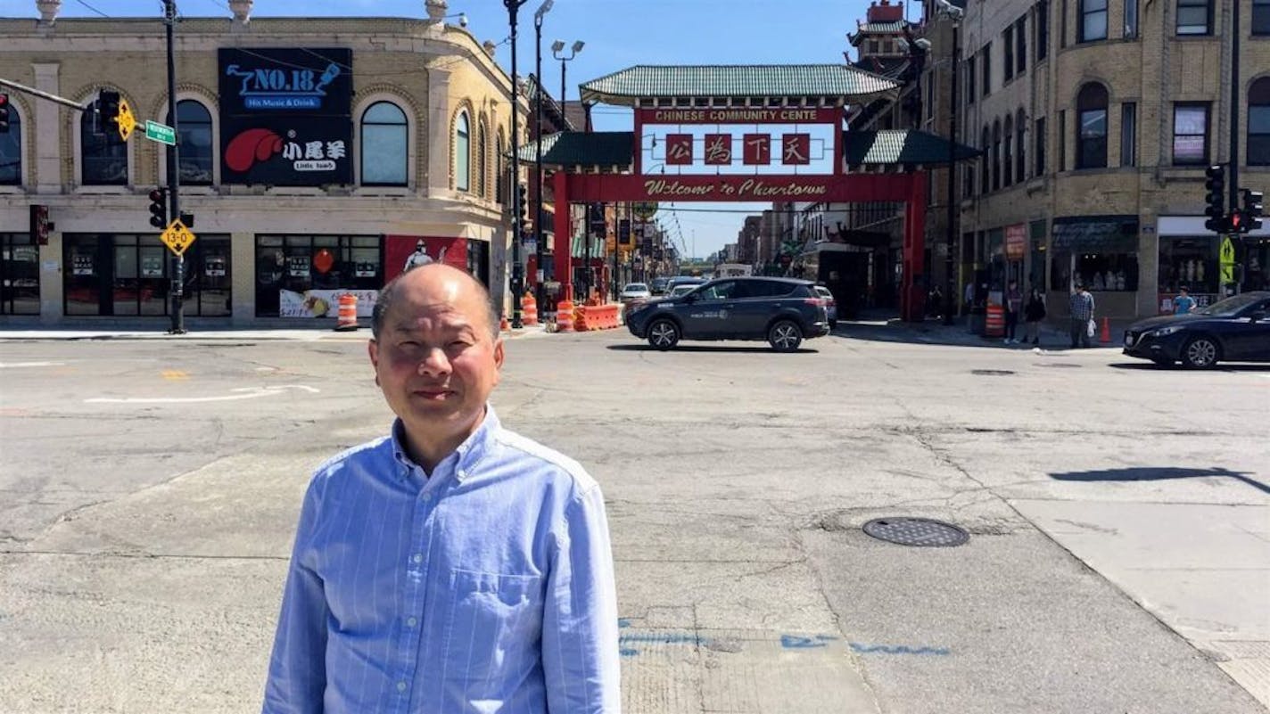 David Wu, executive director of the Pui Tak Center, has been a leader in bringing Chinatown a new library and riverfront park. Chicago's population loss has been slowed by booming Asian immigration.