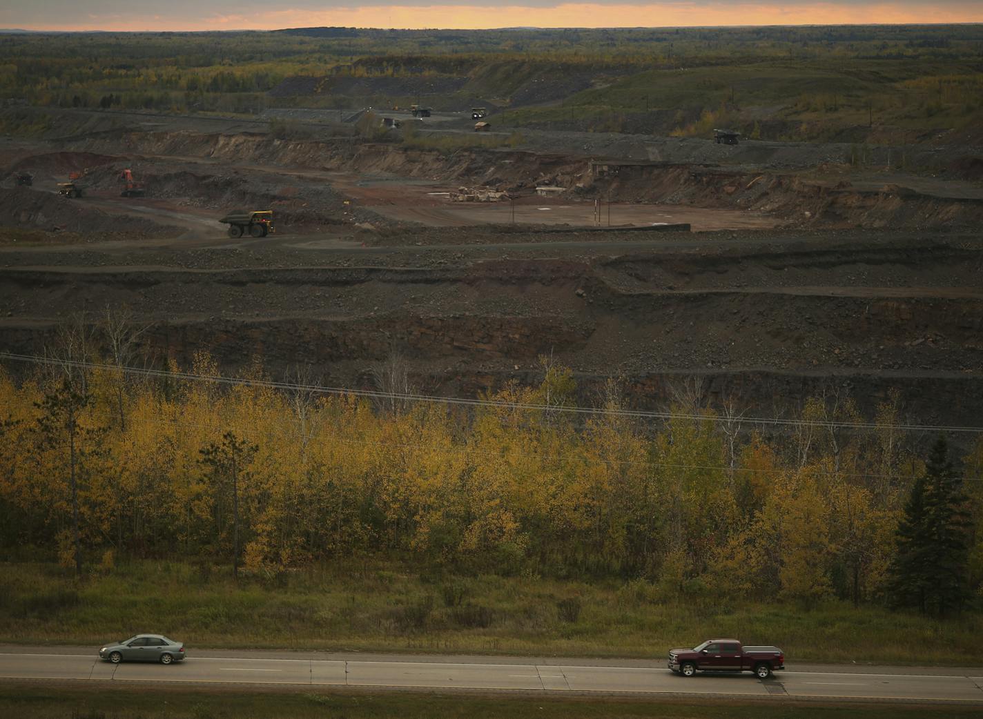 The mining operation at the Auburn Pit, seen at rear, is slated to devour Highway 53 in the foreground by spring of 2017. This view is from the Mineview in the Sky overlook Tuesday afternoon in Virginia. ] JEFF WHEELER &#x2022; jeff.wheeler@startribune.com A four-lane stretch of highway through the Iron Range is about to vanish into an open pit mine and the state only has a few years left to figure out where, and how, to build a new route for Highway 53. Eveleth would have been isolated if the c