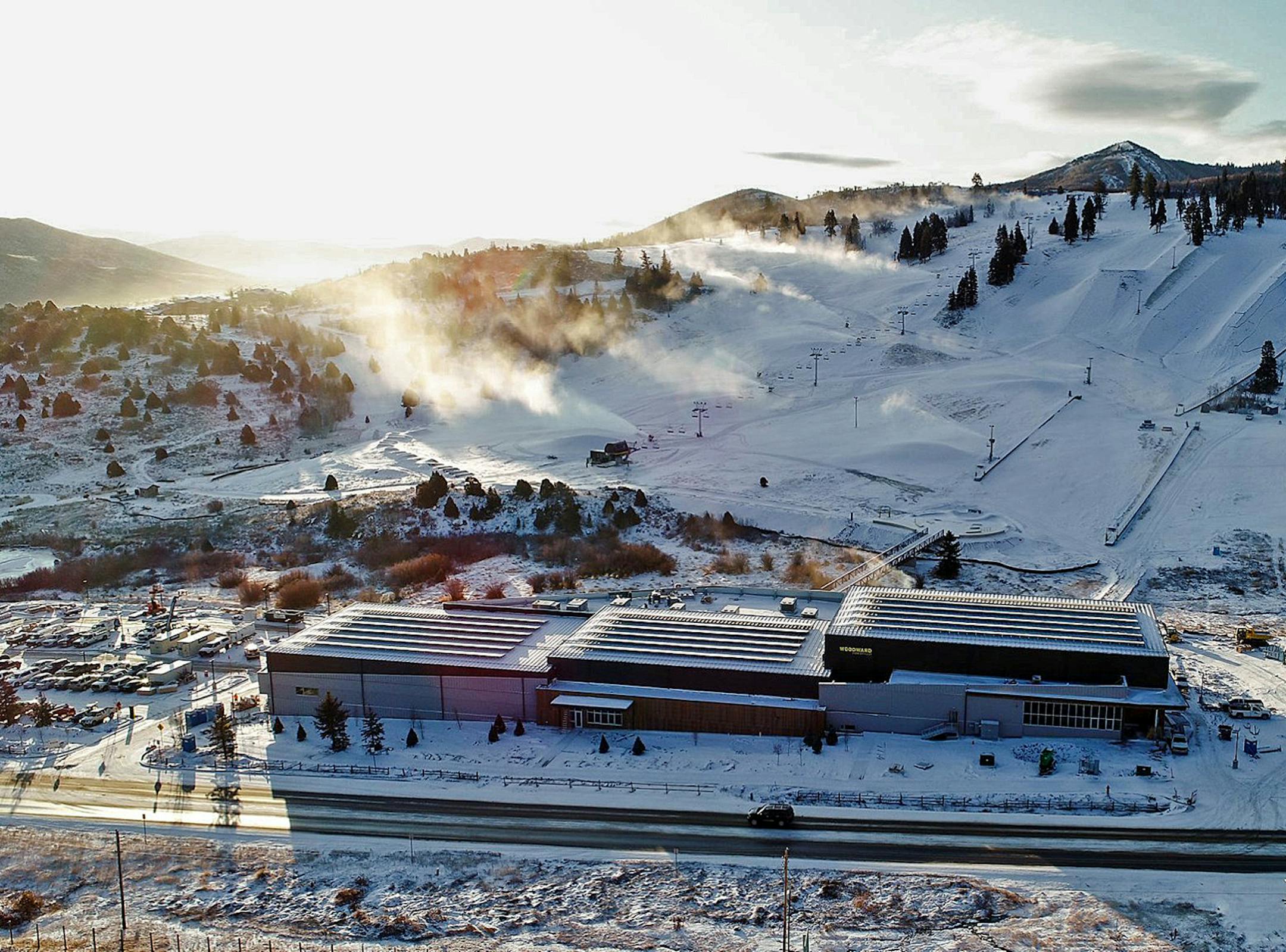 -- PHOTO MOVED IN ADVANCE AND NOT FOR USE - ONLINE OR IN PRINT - BEFORE DEC. 22, 2019. -- A photo provided by Austin Tucker of Utah's latest ski destination, Woodward Park City. The new sports facility and ski resort, designed to offer something for everyone from first-time skiers and snowboarders to those at Olympic-training levels, includes indoor and outdoor facilities designed for year-round use, with camps and programs dedicated to skiing, snowboarding, skateboarding. (Austin Tucker via The