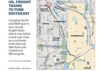 Oil and freight trains coming through Minneapolis