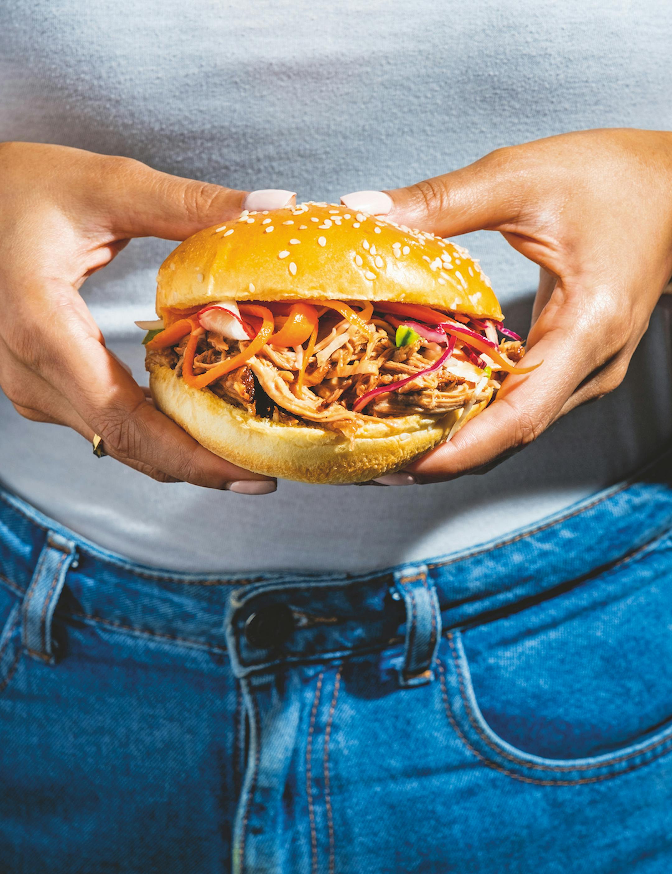 This marinade will take your pulled-pork sandwich to delicious new heights. From "Flavor Kitchen" by Crystelle Pereira (Kyle Books, 2023). Credit: Vanessa Lewis