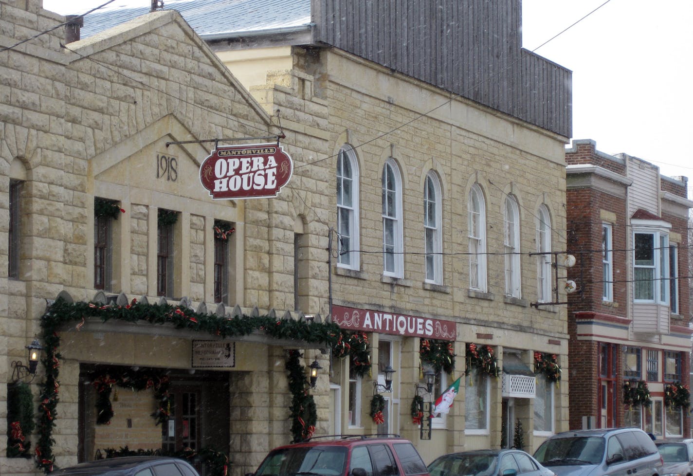 The limestone Mantorville Opera House, built in 1918.